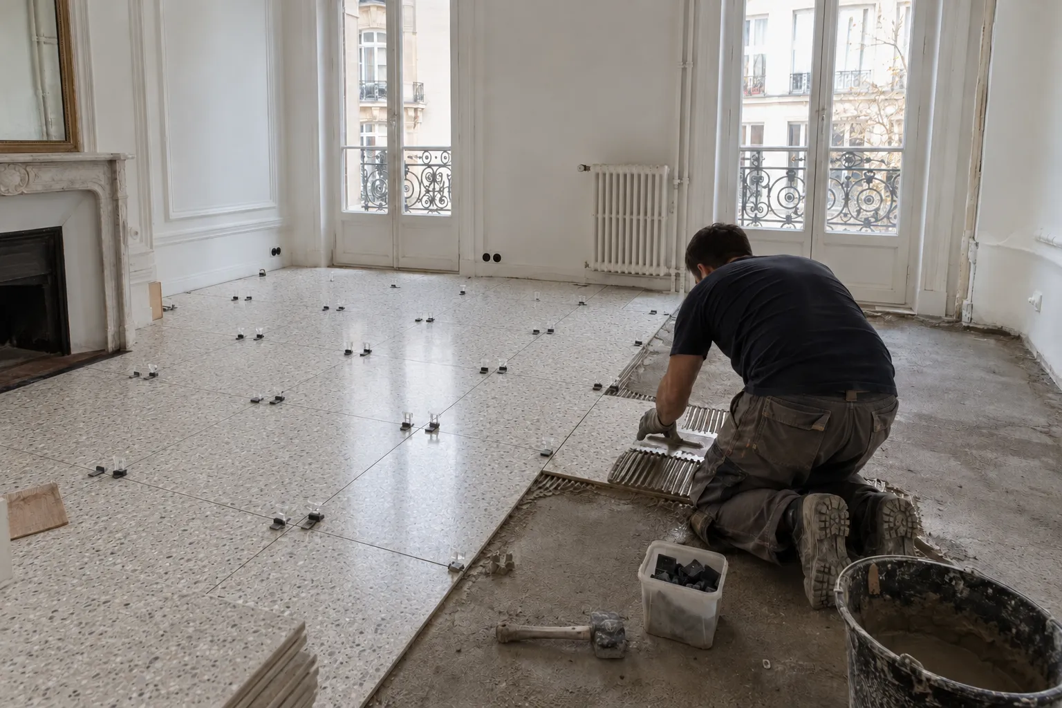 Pose de carreaux terrazzo dans un appartement, inspiration