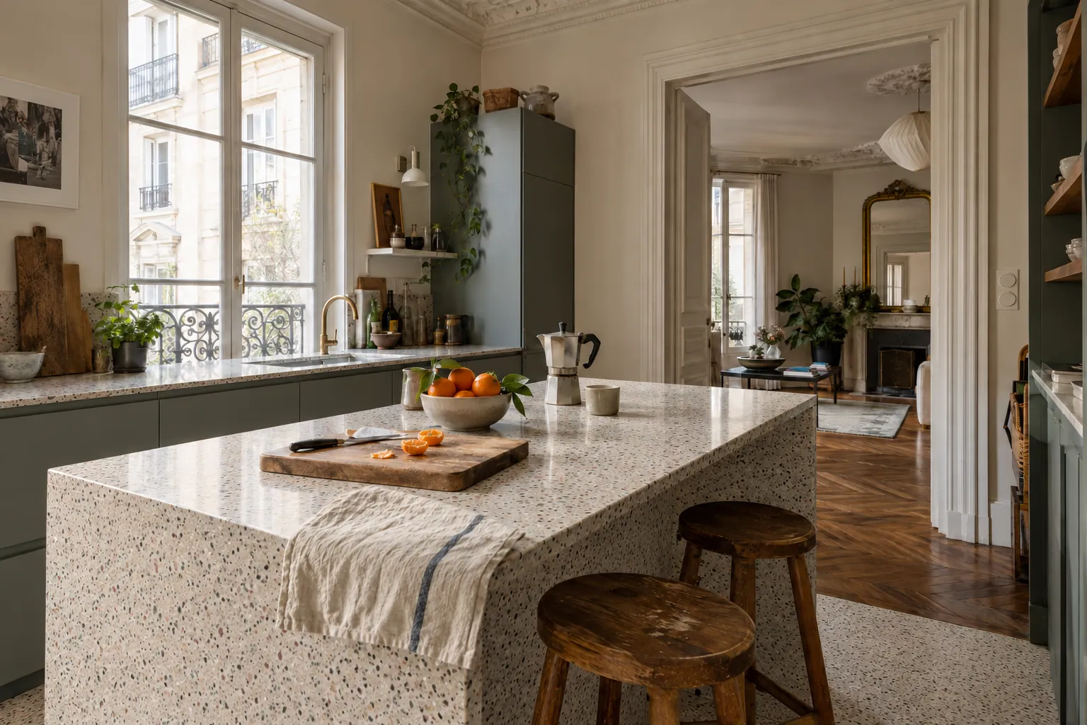 Une cuisine en terrazzo sur mesure, inspiration