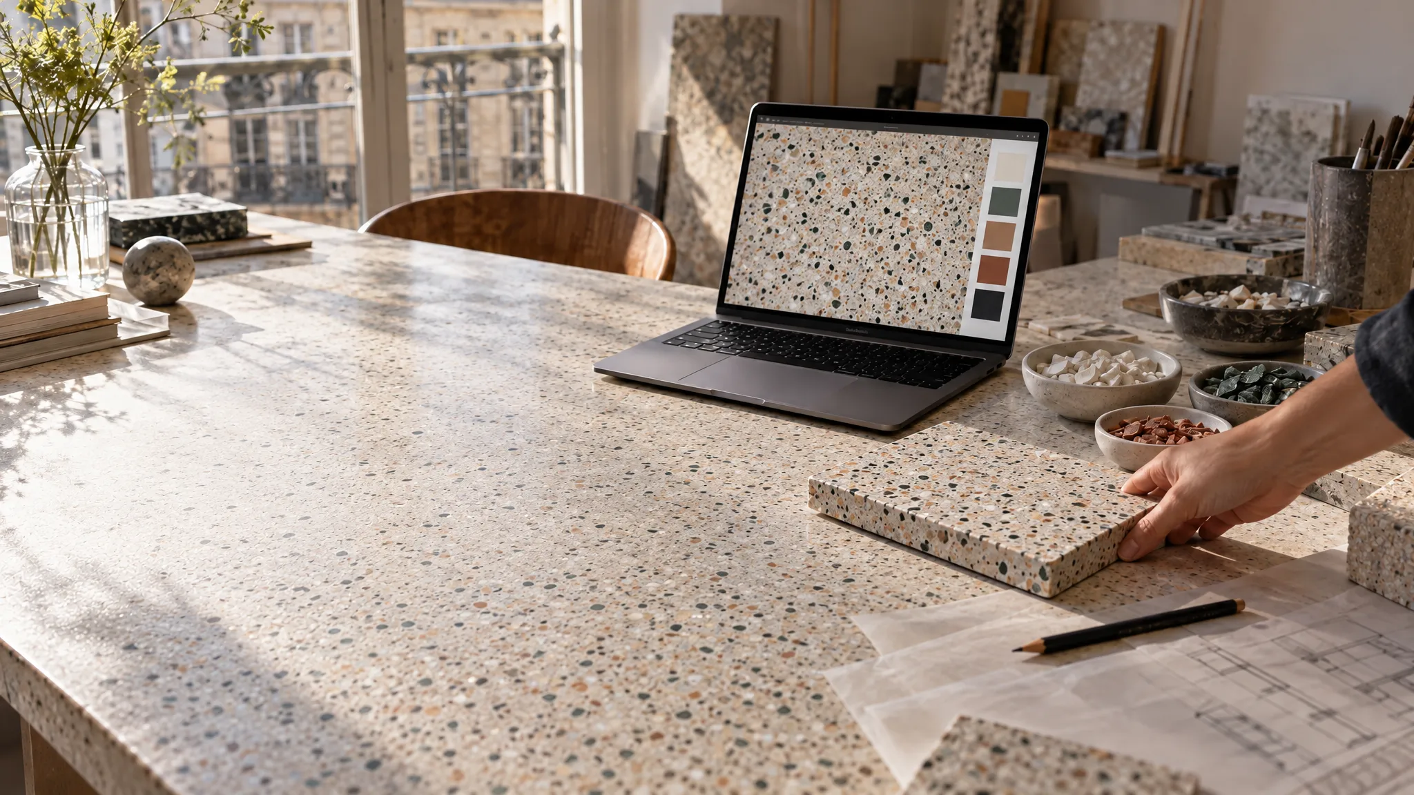 Choisir la couleur et les granulats de son terrazzo — illustration