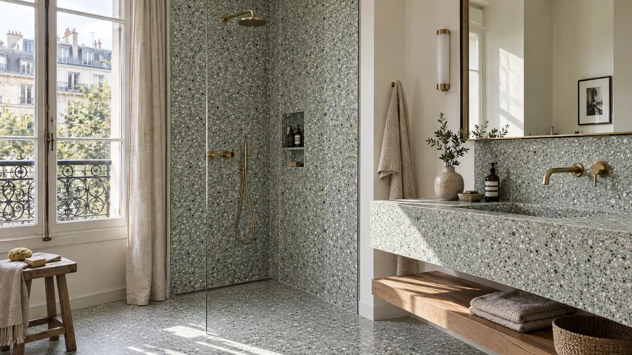 Salle de bain en terrazzo, inspiration