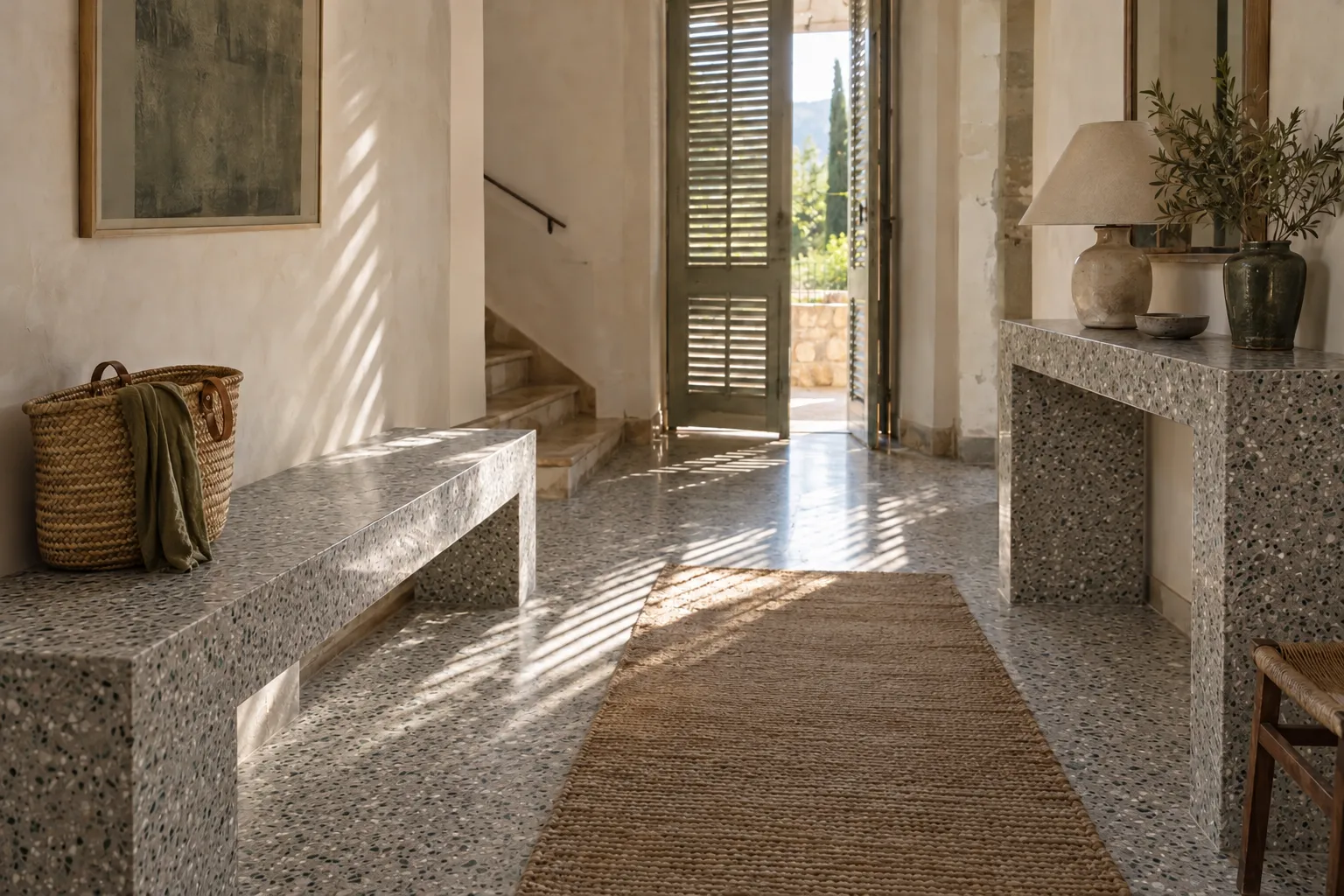 Consoles & assises en terrazzo, inspiration