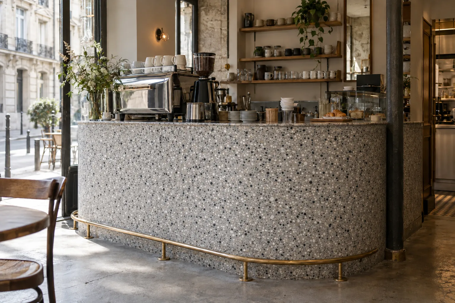 Comptoirs & banques d’accueil en terrazzo, inspiration