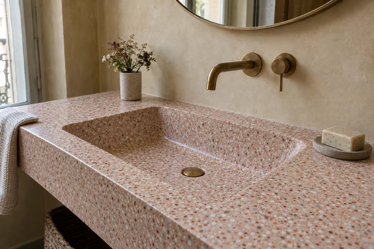 Vasques & plans vasque en terrazzo, inspiration