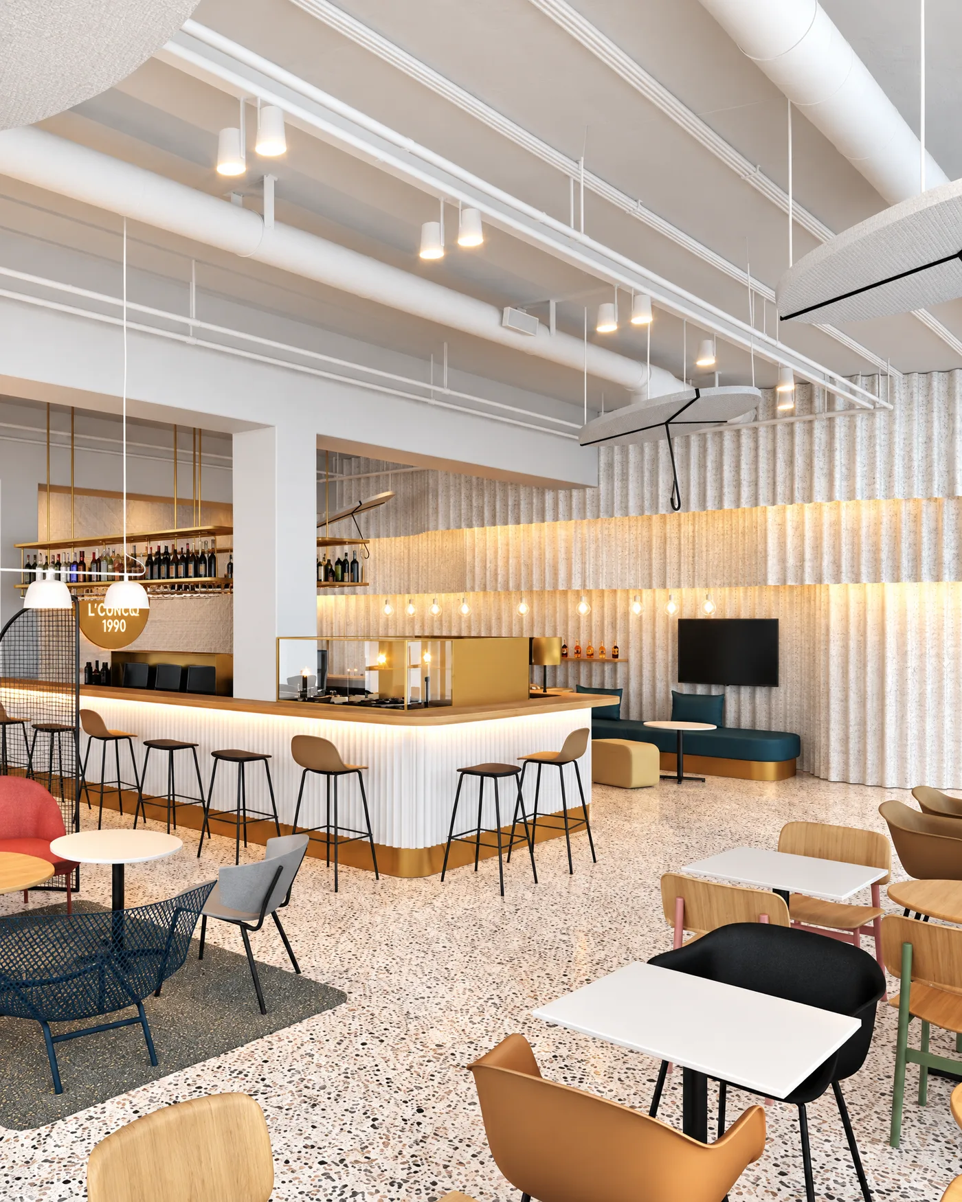 Réalisation LAJODE en terrazzo : Ibis Styles Paris, Romainville