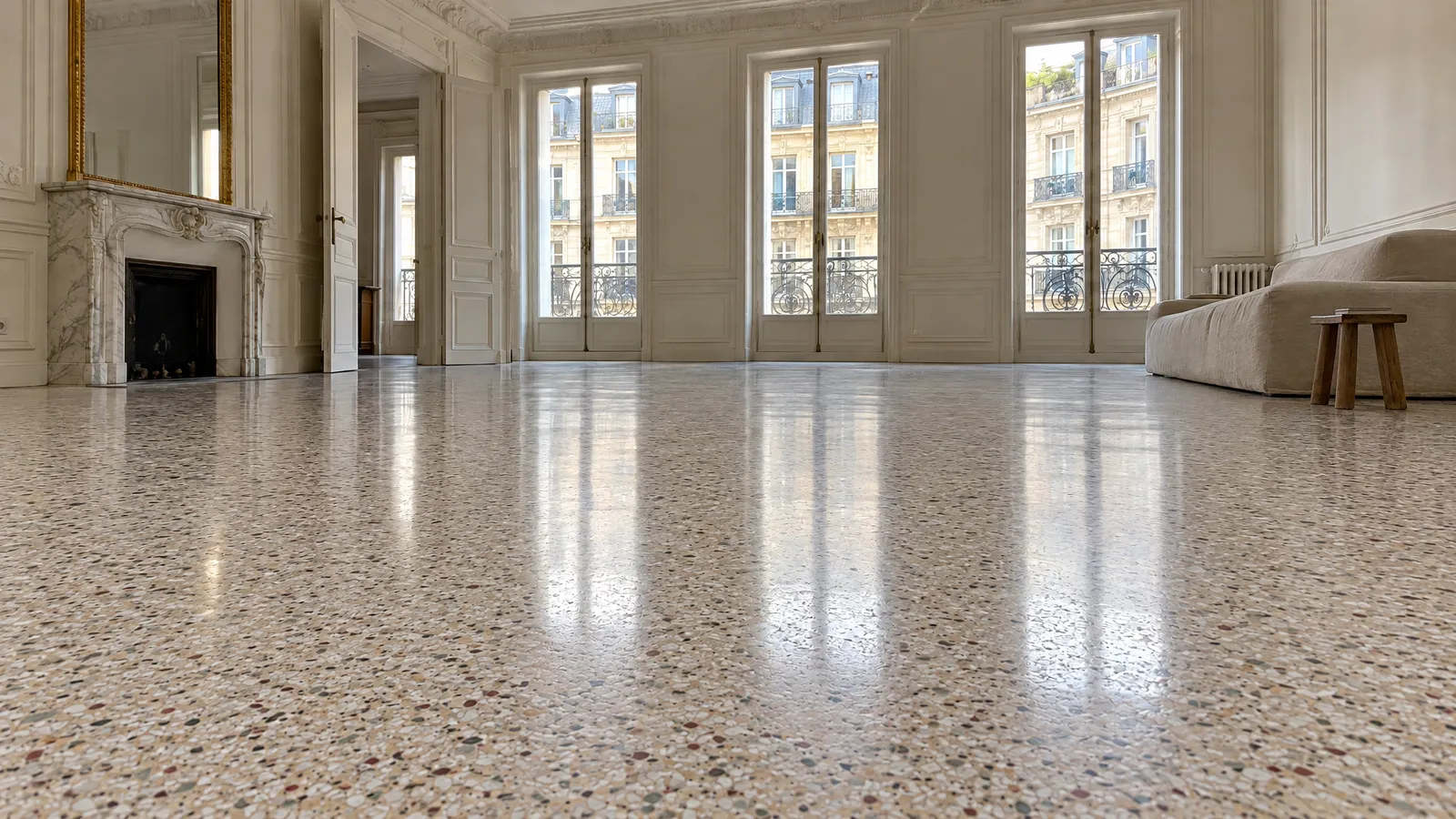 Terrazzo coulé en place, inspiration pour un projet à Nice